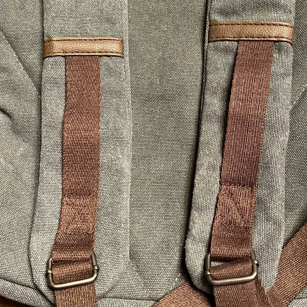 Port Authority branded backpack knapsack blue brown NWOT